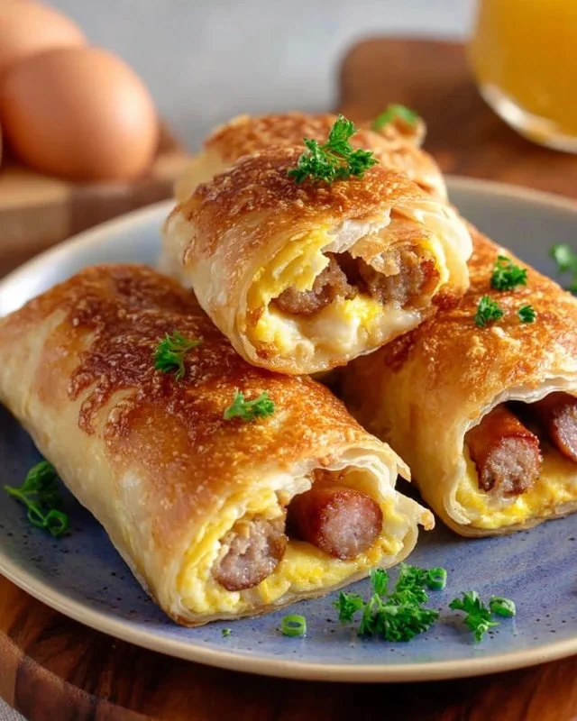 Delicious sausage egg breakfast roll-ups for a quick and easy morning meal