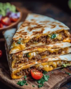Delicious Smashburger Quesadillas served with fresh ingredients and melted cheese