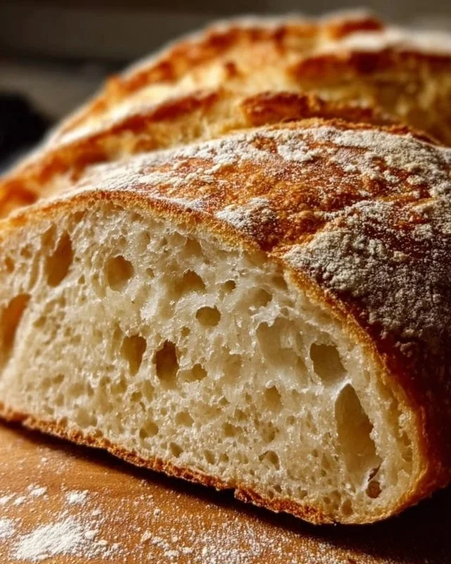 Homemade sourdough bread with crusty exterior and soft interior