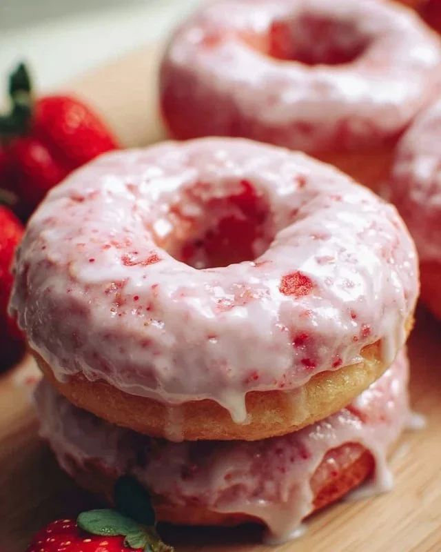 Strawberry Cake Donuts
