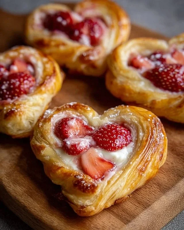 Strawberry Cream Cheese Heart Danishes