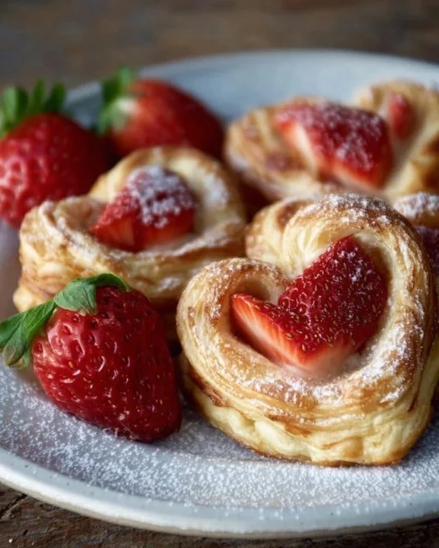 Strawberry Puff Pastry Danishes