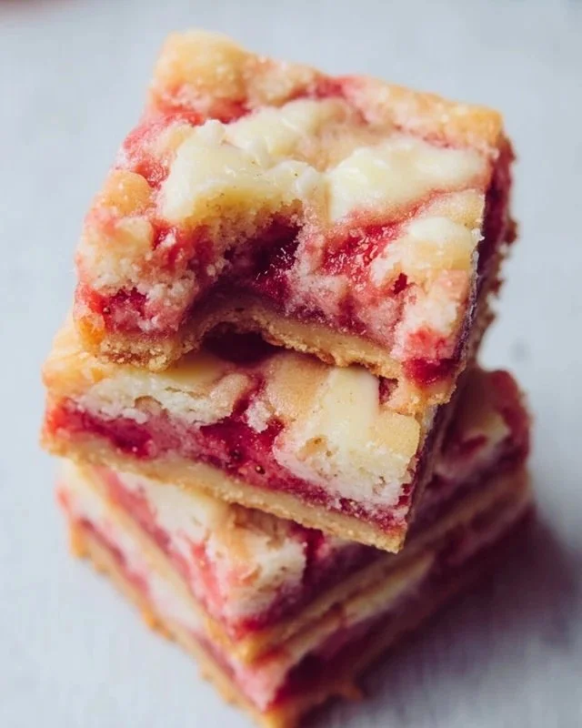Strawberry White Chocolate Gooey Bars