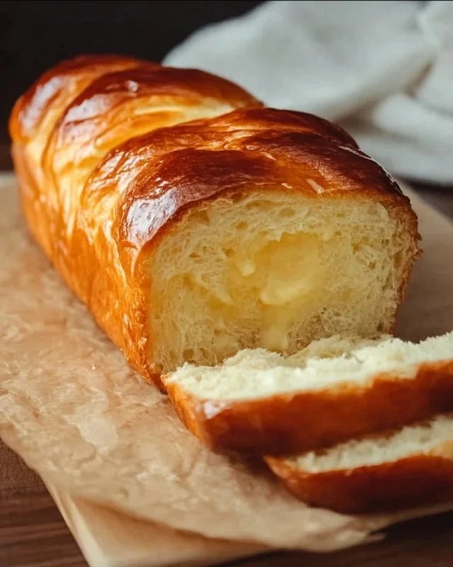 Loaf of sweet condensed milk bread fresh out of the oven