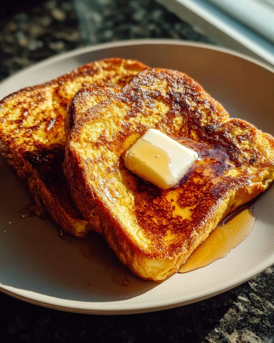 Delicious Air Fryer French Toast served with syrup and fresh berries