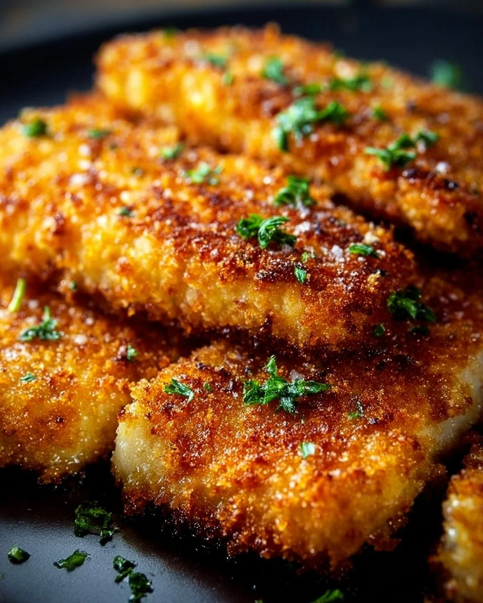 Air Fryer Parmesan Crusted Chicken with golden crispy crust