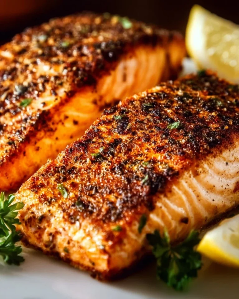 Perfectly cooked air fryer salmon served with vegetables
