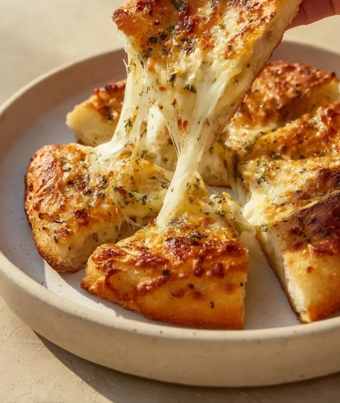 Air Fryer Tortilla Garlic Bread with garlic and herbs