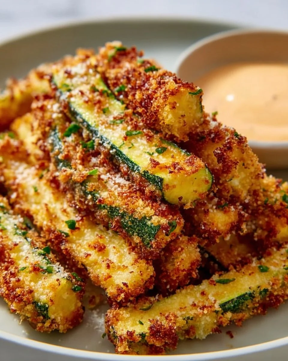 Delicious Air Fryer Zucchini Fries served on a plate