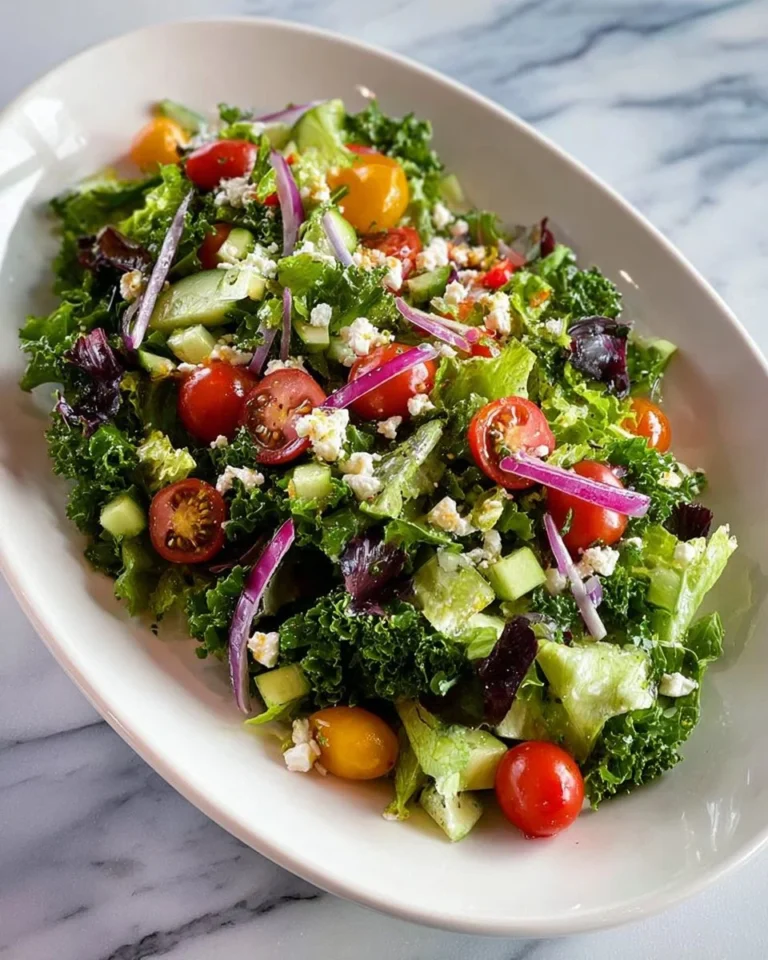 Fresh and colorful simple side salad with mixed greens, tomatoes, and cucumbers