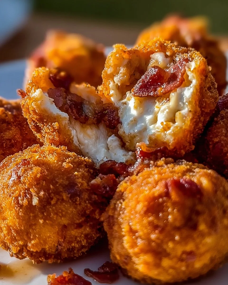 Buffalo Chicken Bacon Mozzarella Bombs ready to serve as a delicious appetizer