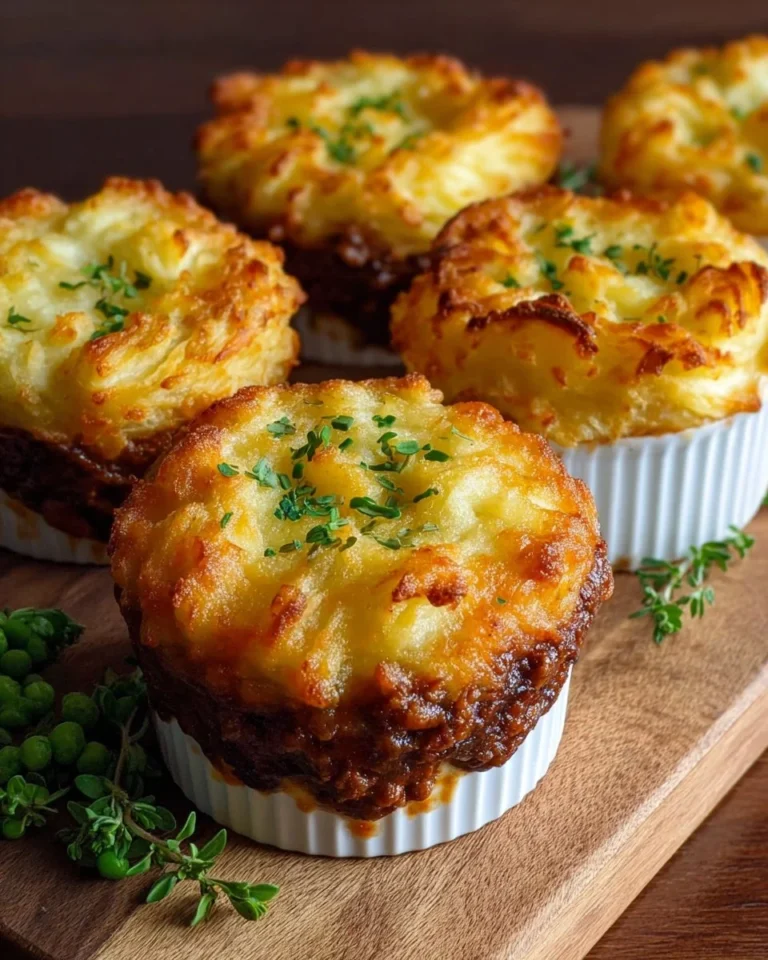 Cozy individual shepherd's pie served in ramekins, perfect for a comforting meal.