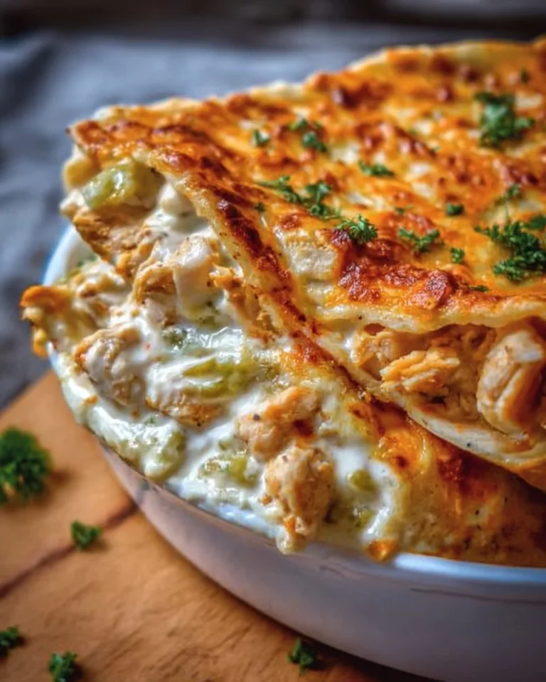 Creamy ranch chicken bake dish topped with herbs and served in a baking dish