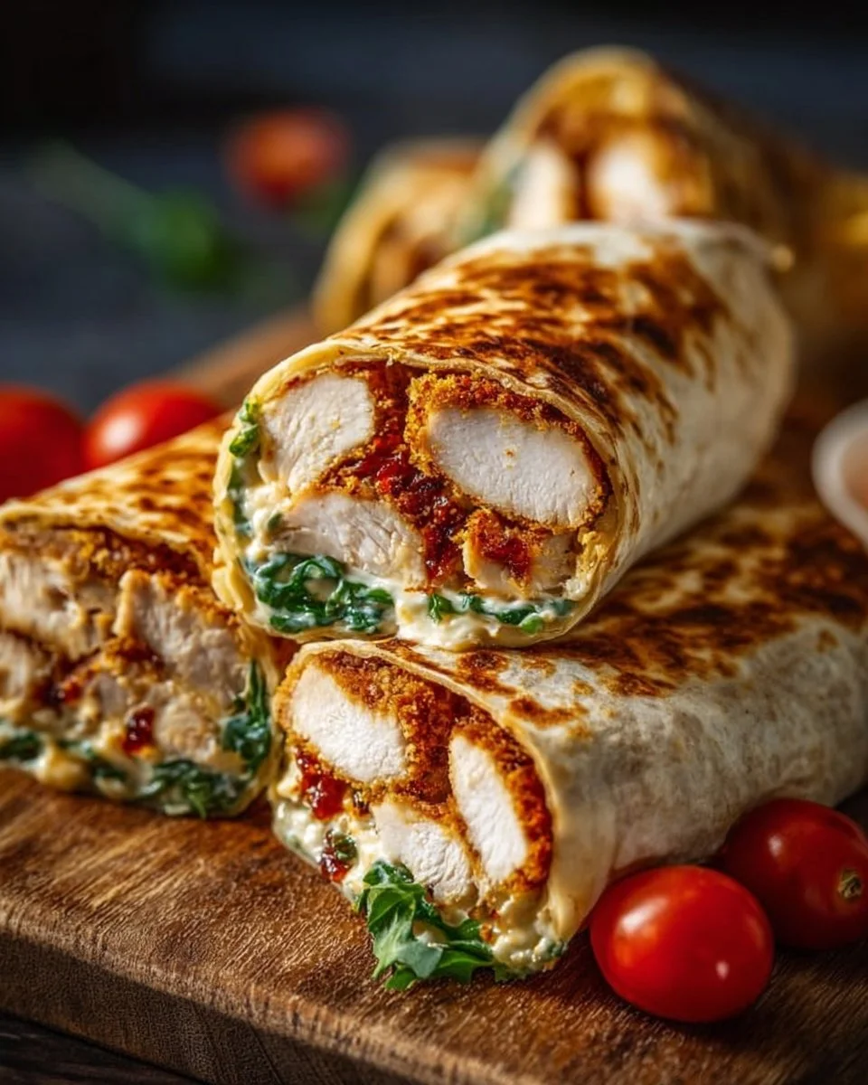 Crispy Air Fryer Chicken & Mozzarella Wraps
