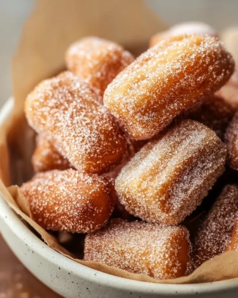 Crispy air fryer churro bites sprinkled with cinnamon sugar