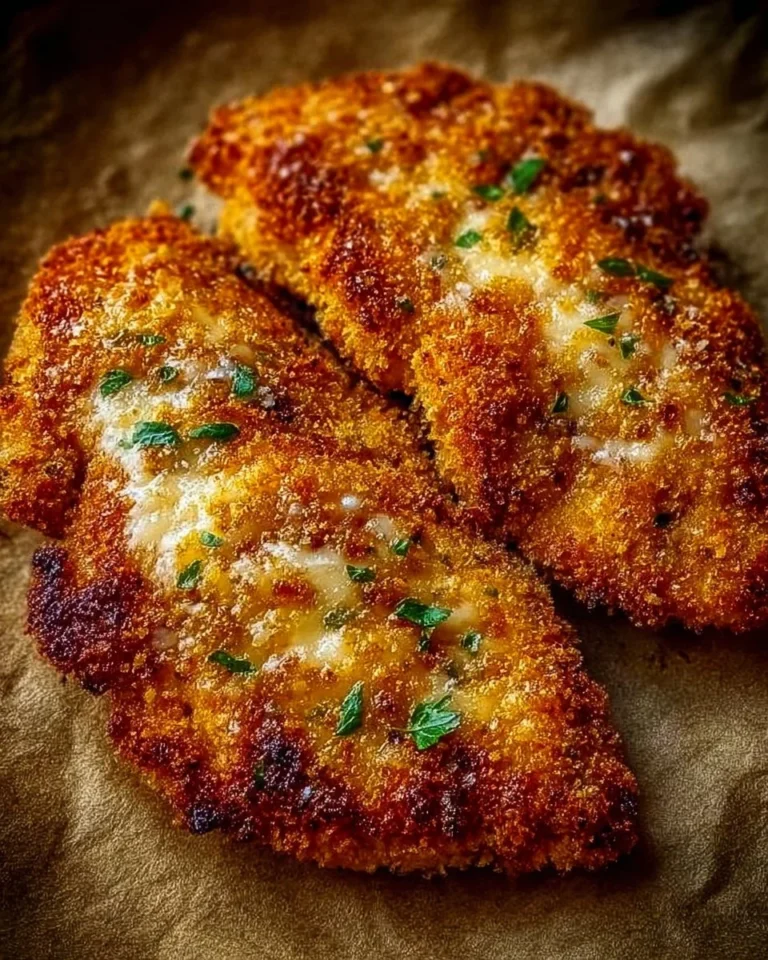 Crispy Baked Italian Parmesan Chicken on a plate