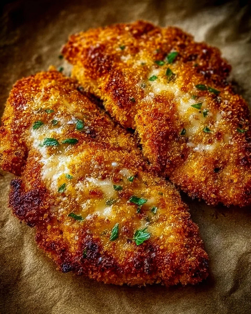 Crispy Baked Italian Parmesan Chicken on a plate