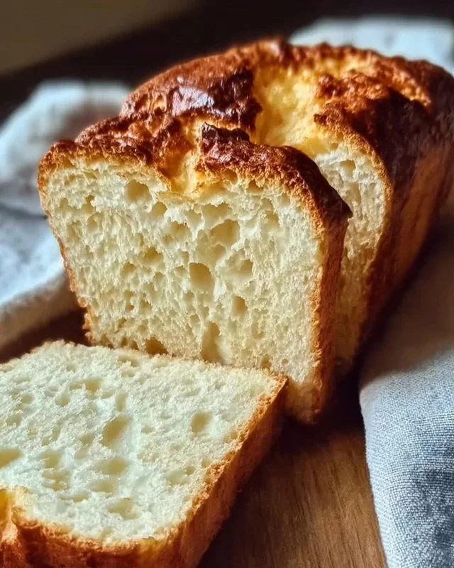 Loaf of delicious zero carb yogurt bread for healthy snacking