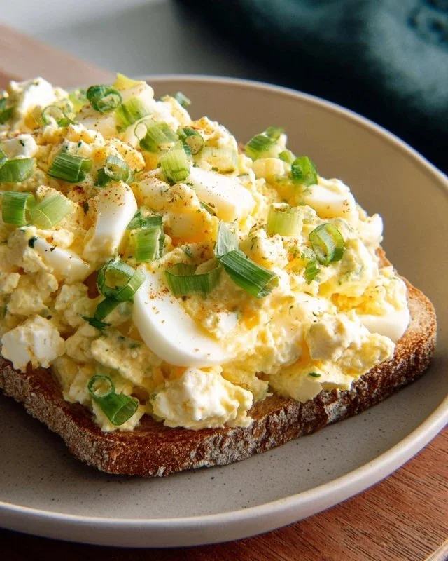 Egg salad made with cottage cheese, a healthy mayo-free recipe