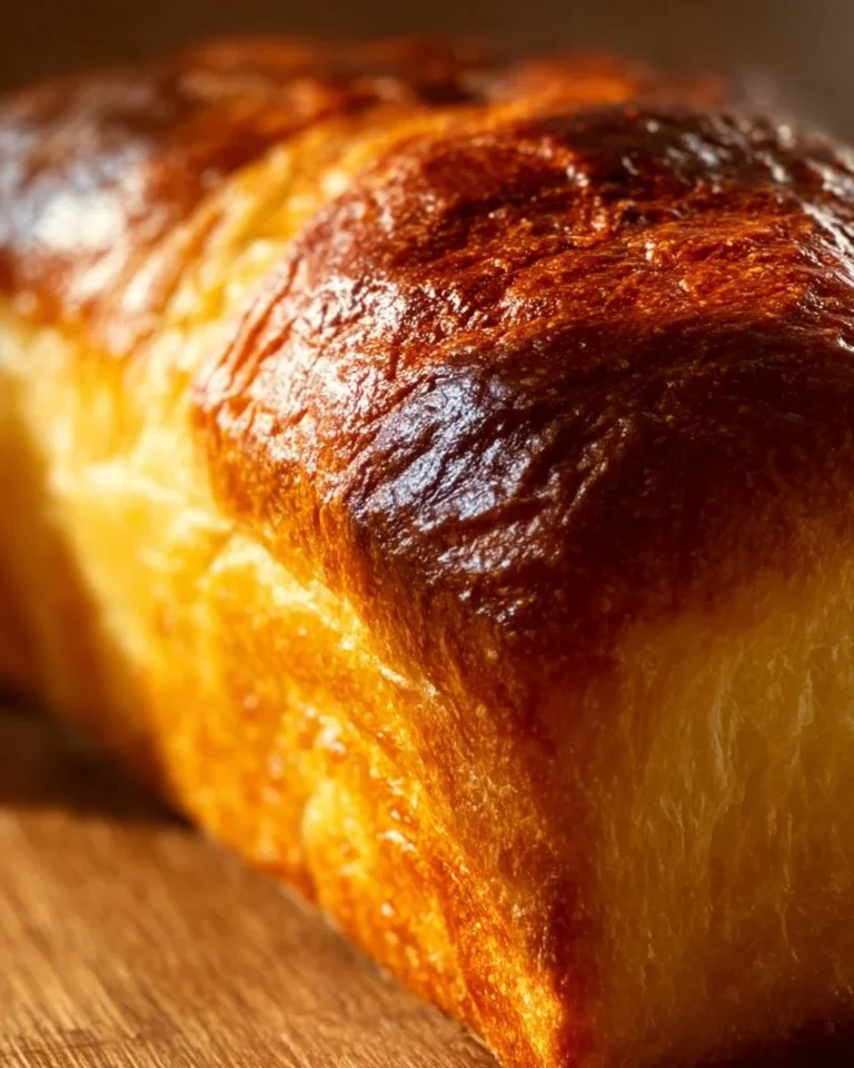Loaf of homemade Amish sweet bread on a wooden table