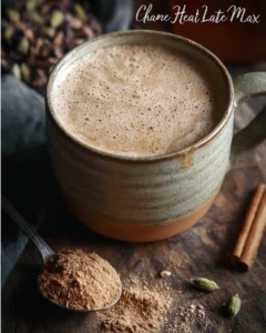 Homemade chai tea latte mix ingredients and prepared drink