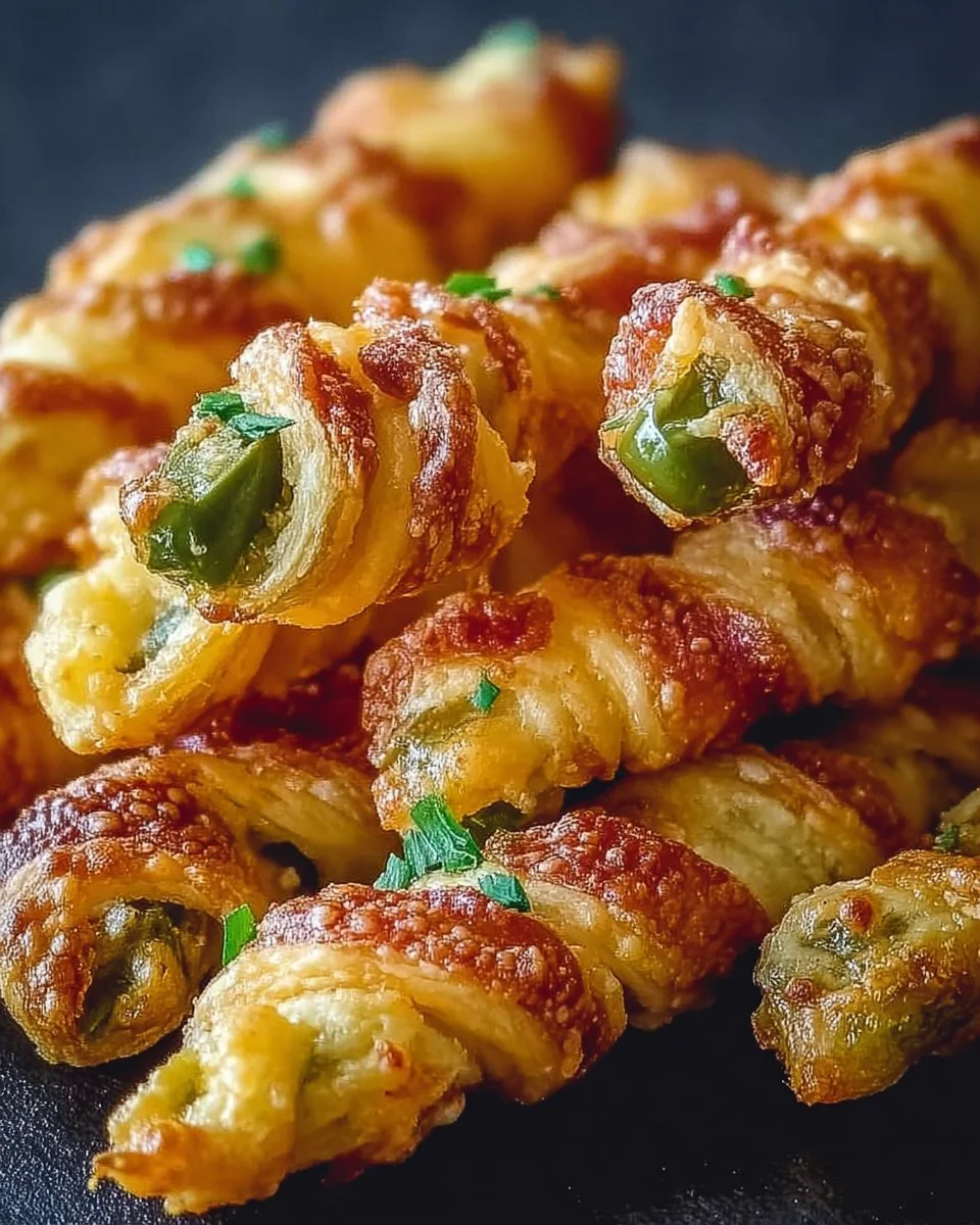 Delicious jalapeno popper twists served on a platter for game night