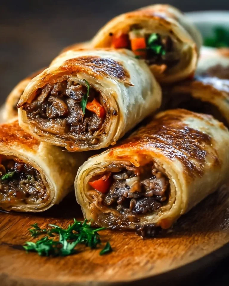 Keto Philly Cheesesteak Roll Ups on a plate, low-carb and savory meal option.