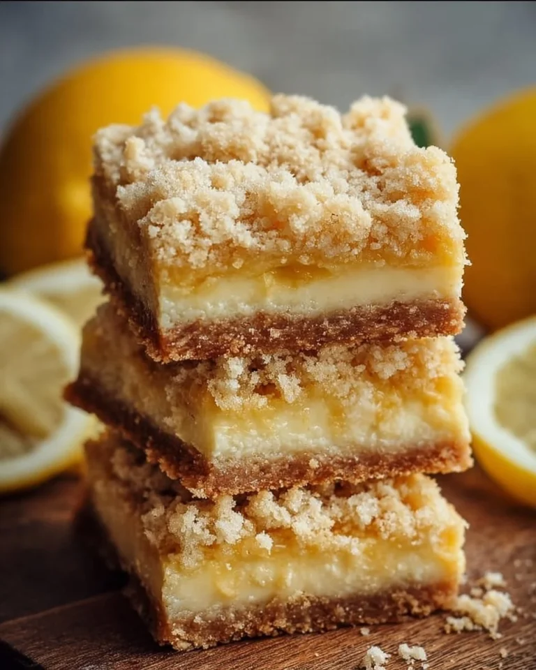 Delicious lemon crumb bars topped with crumbly goodness and a slice of lemon.