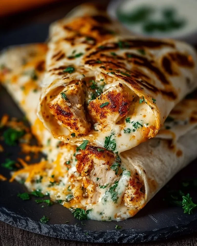 Delicious low carb cheesy garlic chicken wraps ready to serve