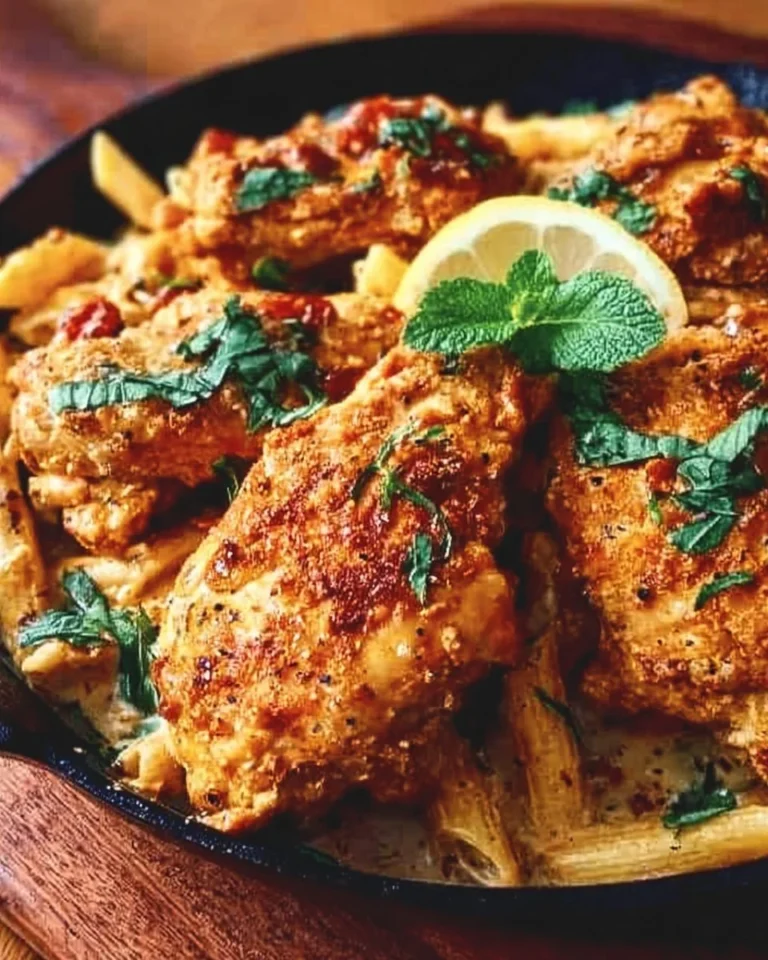 Delicious Marry Me Chicken served with creamy sauce and herbs
