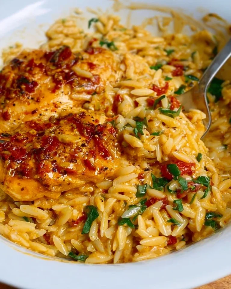 Delicious Marry Me Chicken served with Orzo pasta in a creamy sauce