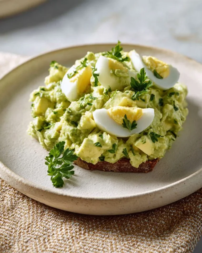 Mediterranean Avocado Egg Salad with fresh ingredients in a bowl