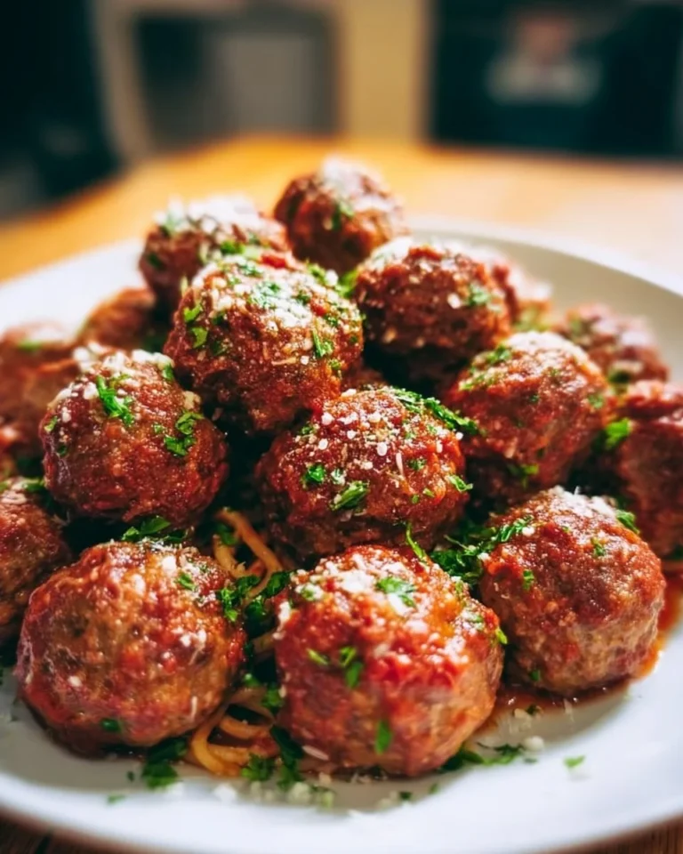 Delicious oven-baked Italian meatballs ready to serve