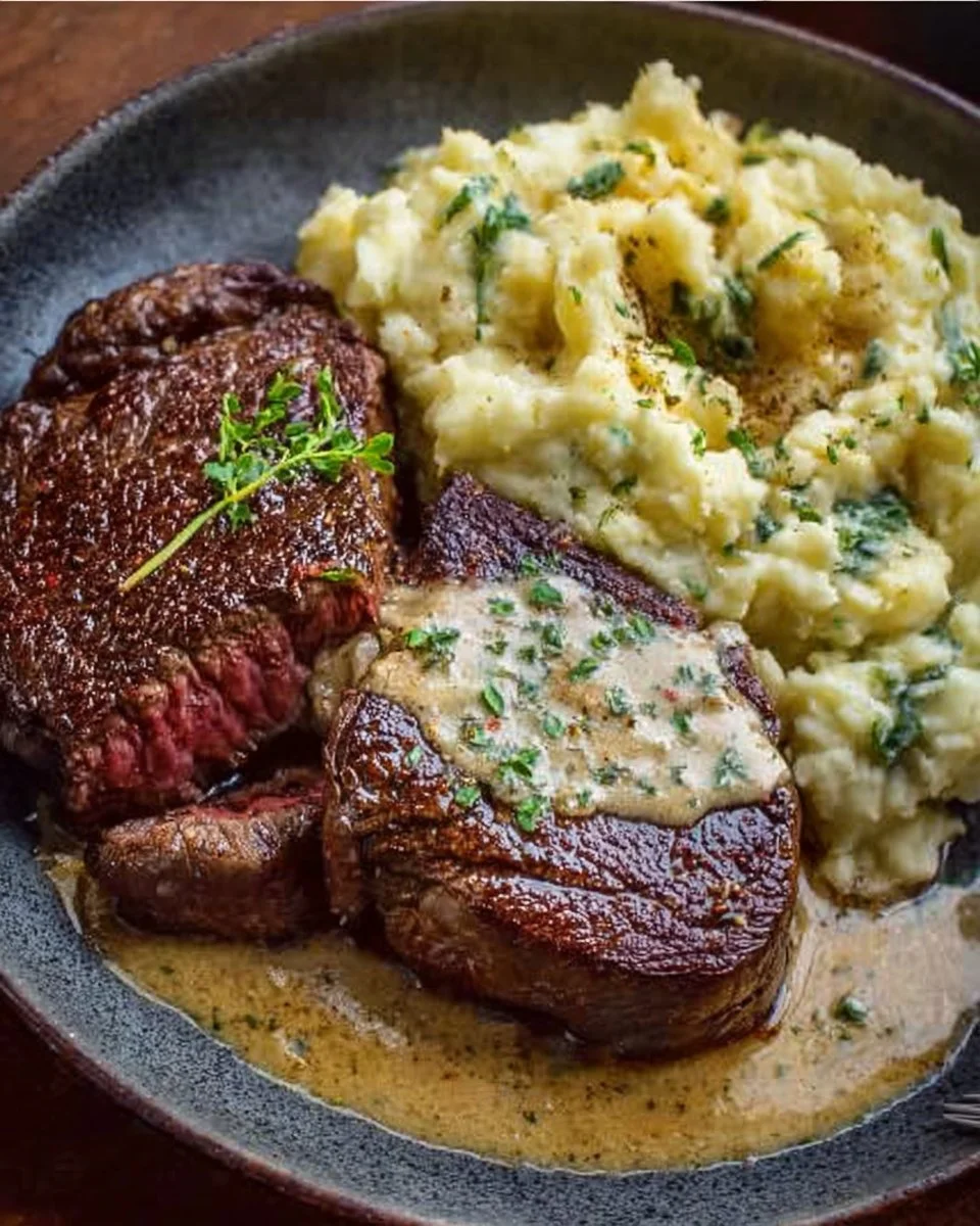 Savory Gaelic Irish steaks served with whiskey cream sauce and colcannon.