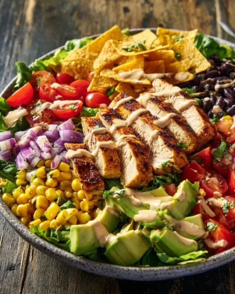 Spicy Avocado Ranch Salad with fresh vegetables and creamy dressing