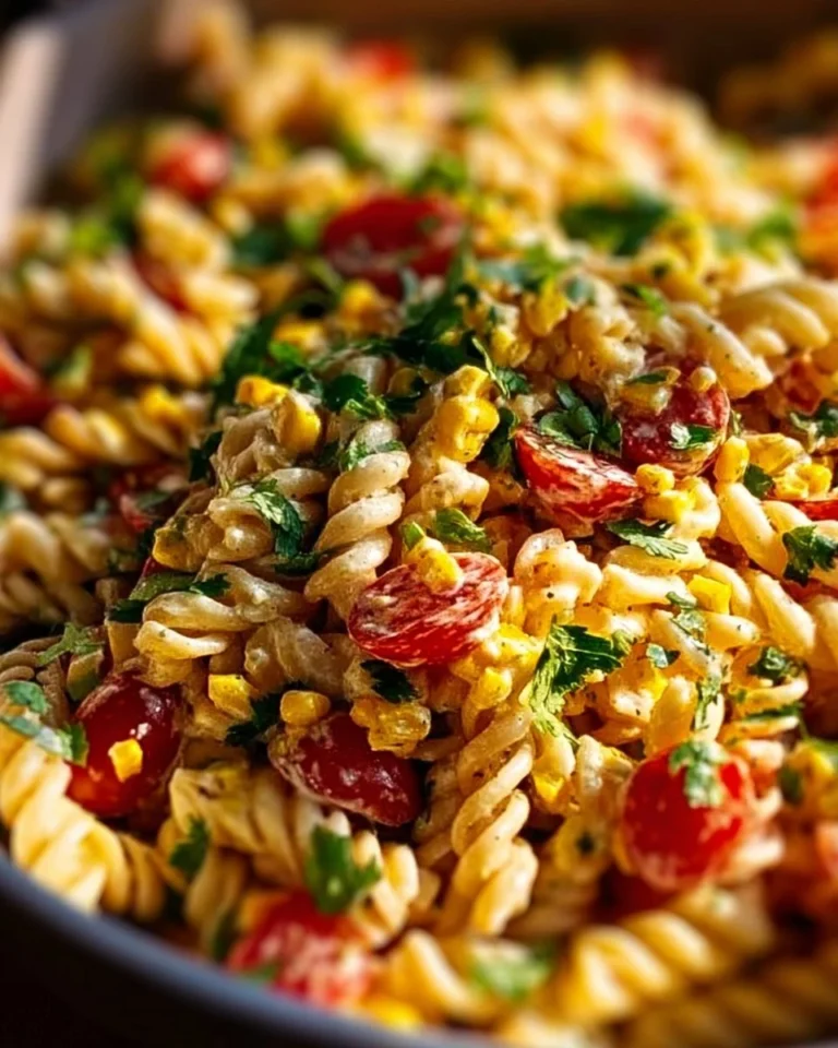 Delicious Street Corn Pasta Salad with fresh ingredients and vibrant flavors