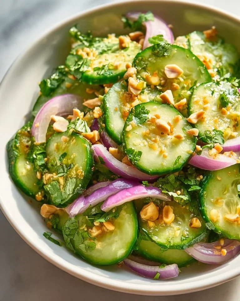 Delicious Thai Cucumber Salad with fresh vegetables and vibrant dressing