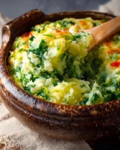 Delicious traditional Irish Colcannon served in a bowl