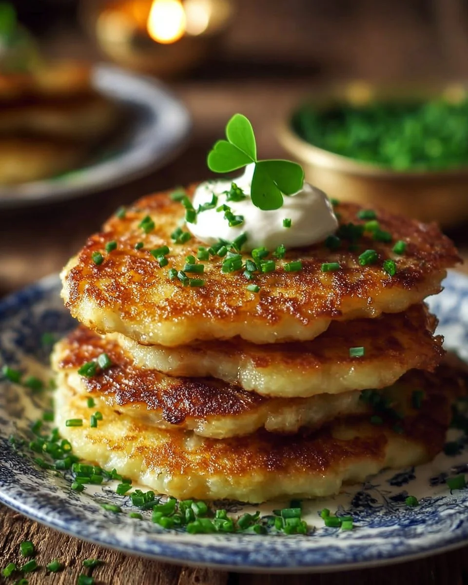 Traditional St. Patrick's Day Boxty served with toppings
