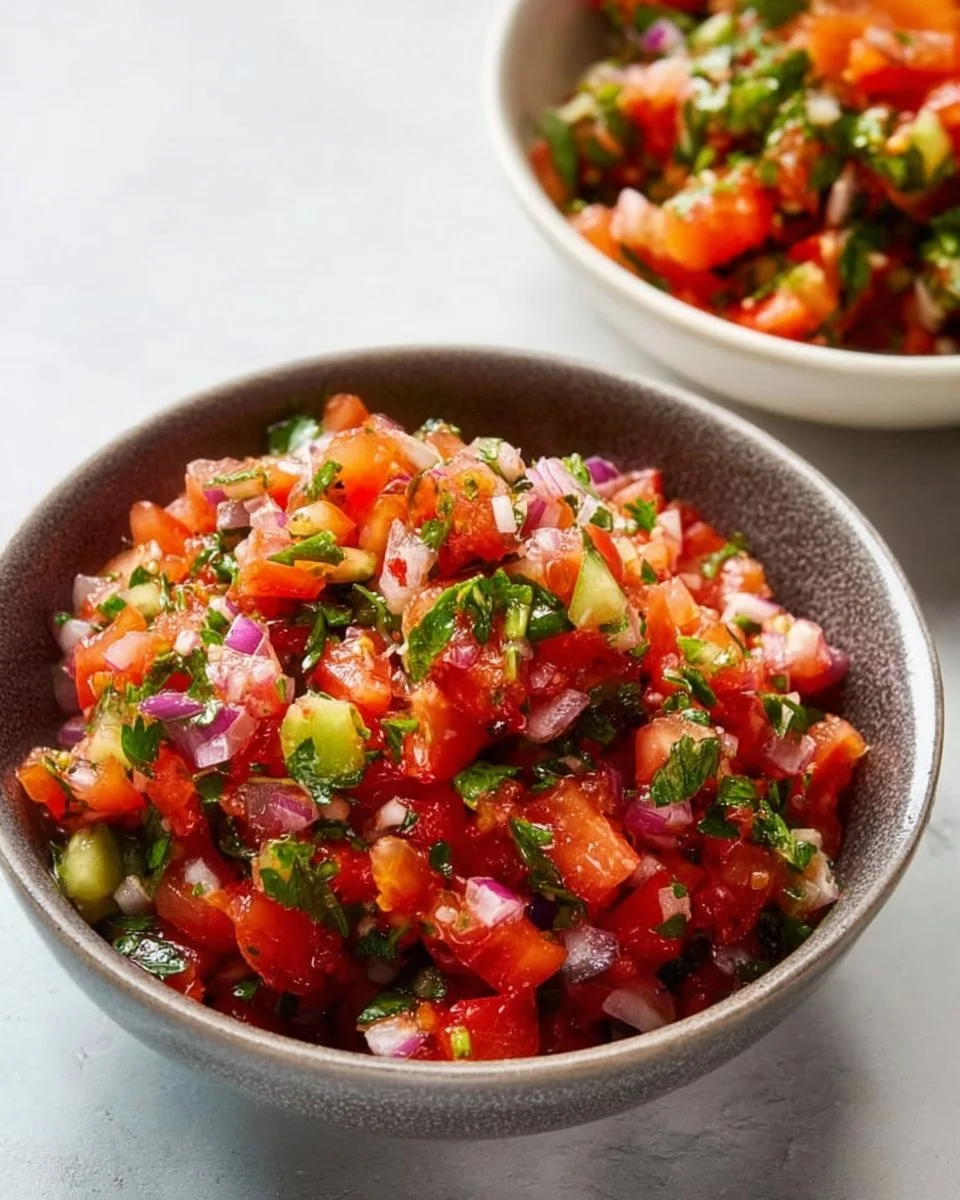 Fresh pico de gallo ingredients ready for a quick two-minute recipe