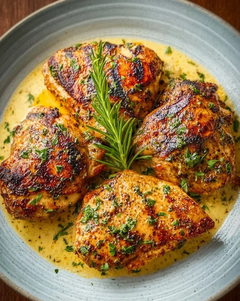 Yogurt marinated chicken thighs grilled to perfection with herbs and spices